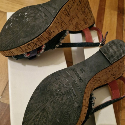 CafeNoir women's platform shoes blue like new, size 36