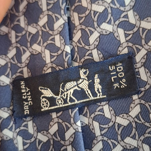 Hermes vintage μπλε μεταξωτή γραβάτα
