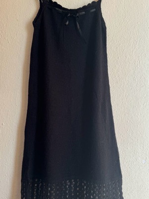 Benetton wool sleeveless dress like new, black with cord detail