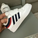 Adidas Hoops 4.0 kids sneakers, white with navy and red