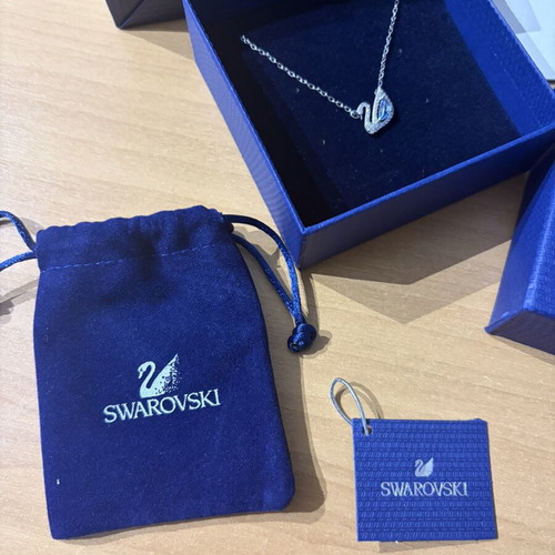 Swarovski necklace, silver, new