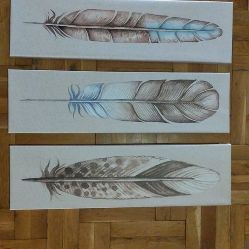 Decorative wall art set of 3 new, 70cm x 20cm