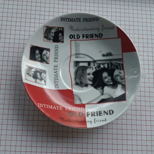Porcelain decorative plate with friendship theme used