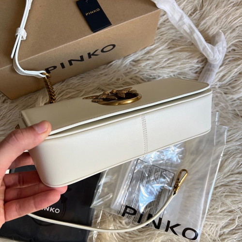 Pinko crossbody bag new white beige with magnetic clasp