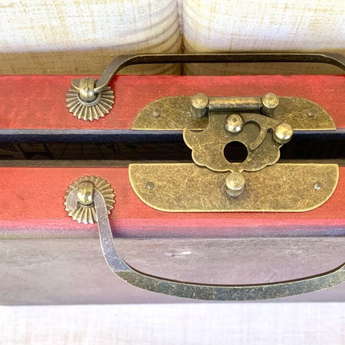 Mahjong complete set vintage style with ornate box and English guide