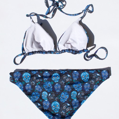 RRD Roberto Ricci Designs Italy bikini set blue pattern medium like new