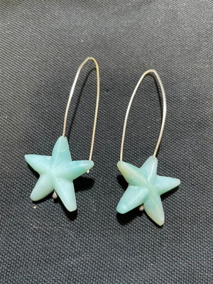 Handmade earrings with semi-precious stone