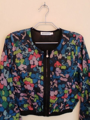 Bomber light jacket като нов, голям, черен и син