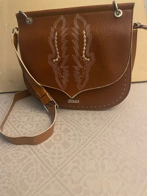 Doca crossbody bag, brown faux leather