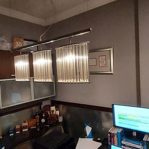 Custom Made triple pendant ceiling light, plexiglass