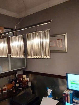 Custom Made triple pendant ceiling light, plexiglass