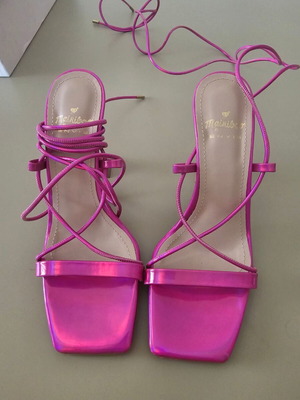 Lace Up Envie Shoes Pink Heels Size 38 New