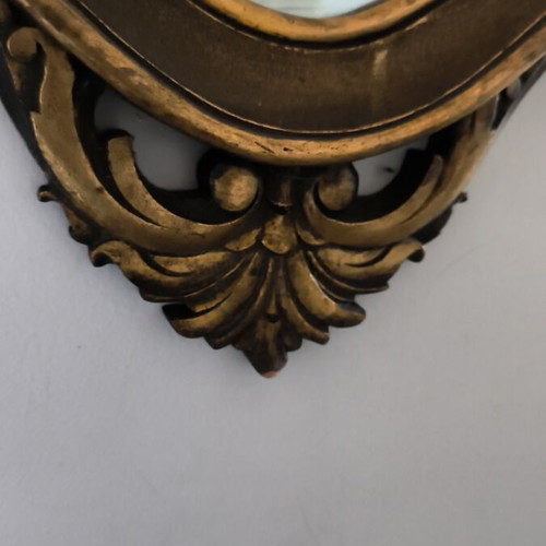 Baroque mirror with ornate wooden frame 86x64 cm