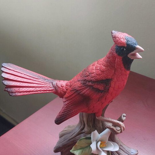 Lefton Decorative Bird Red Cardinal new with base