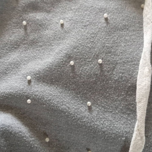 Zara Trafaluc grey hoodie with pearls like new S-M