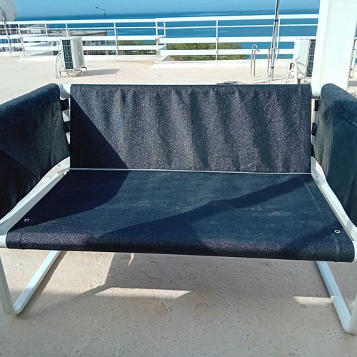 Two-seat sofa like new with metal frame, set of two