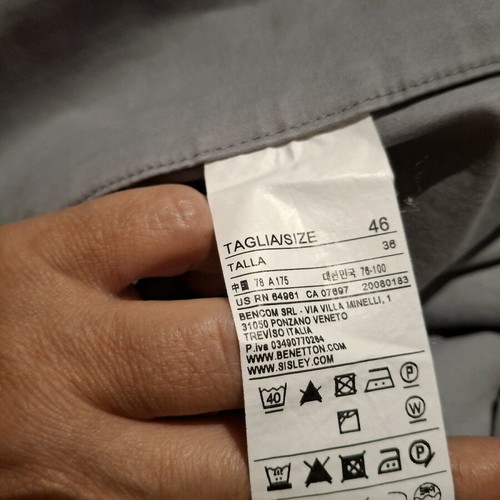 Benetton women's gray pants like new, side zipper, elastic waist