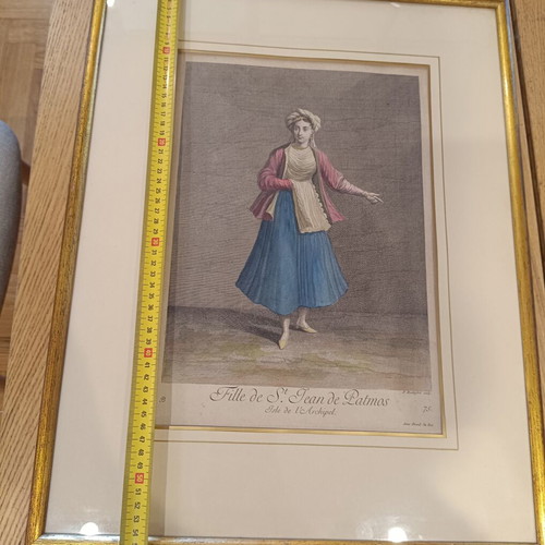 Engraving Fille de St. Jean de Patmos used, traditional costume