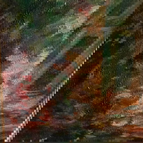 Ελαιογραφία σε καμβά του Χαράλαμπου Παλαιολόγου με κορνίζα εποχής