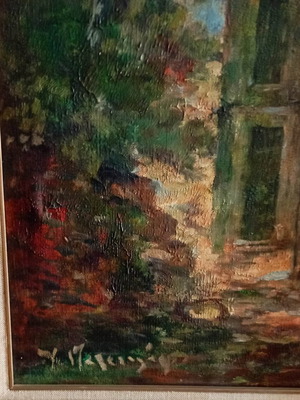 Ελαιογραφία σε καμβά του Χαράλαμπου Παλαιολόγου με κορνίζα εποχής