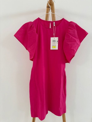 Pink summer dress size M new Only with balloon sleeves
