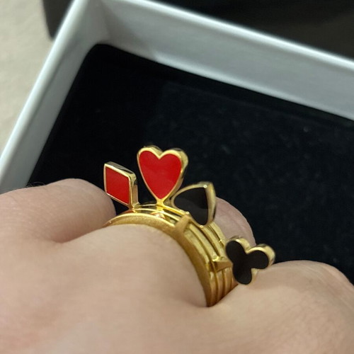 Moschino Cheap and Chic set of 4 playing card symbol rings like new