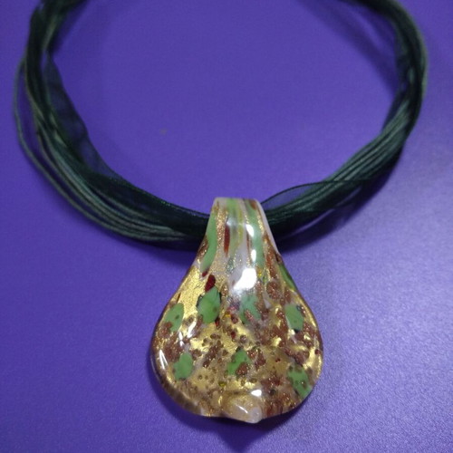 Murano Glass Necklace made to order with colorful and gold details