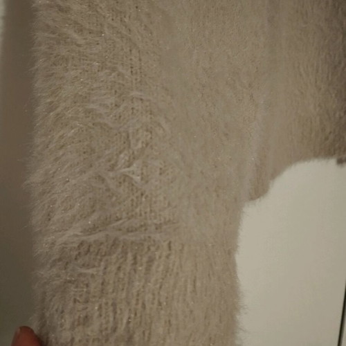 Stradivarius fuzzy sweater like new, beige, size S