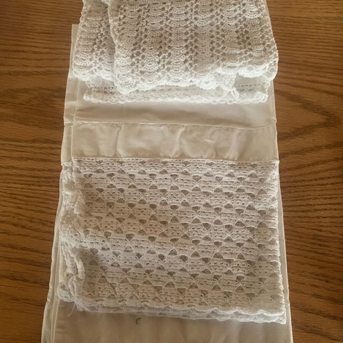 Cotton white pillowcases with handmade details new