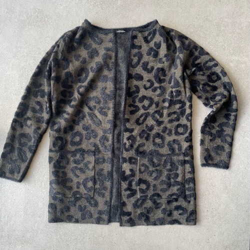 Sfera women's long cardigan like new, animal print, size M