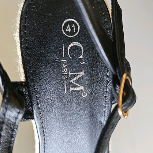 Bozikis platform shoes like new, black with transparent detail, size 41