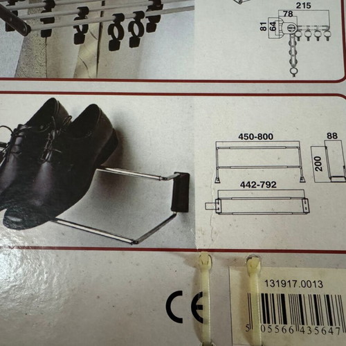 Inox wall or closet shoe rack adjustable length new