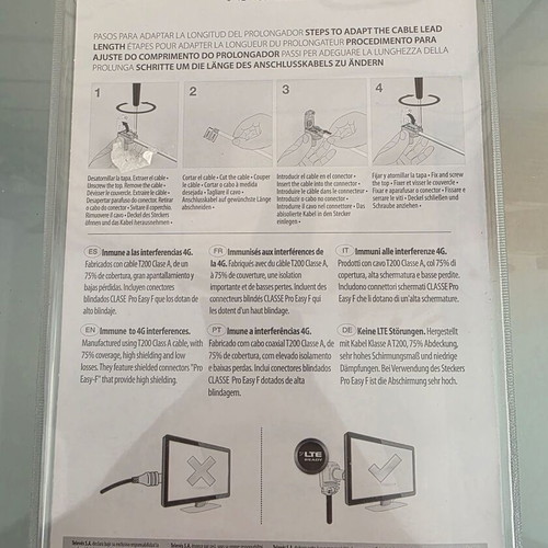 Televes TV Coaxial Cable 2.5m Male to Female LTE Ready new