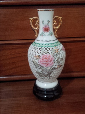 Βαζάκι σε καφέ βάση μεταχειρισμένο, 19cm