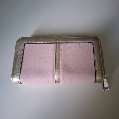 Phil women's wallet, metallic gold and pastel pink