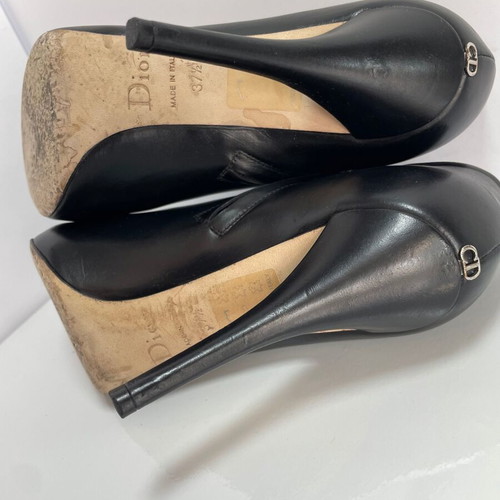 Dior leather heels like new, black, size 37.5