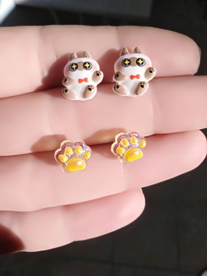 Handmade earrings pack of 2 with hypoallergenic posts, multicolor