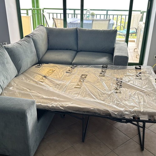 Corner sofa bed new, double bed, Greek product, wood from Karpenisi
