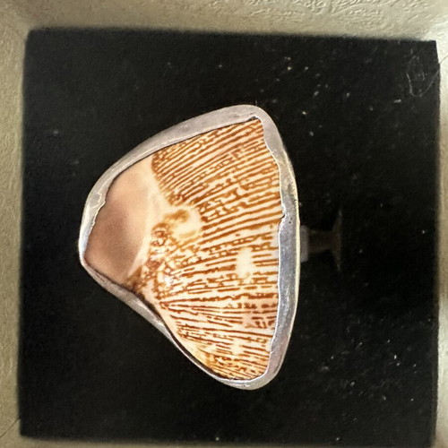 Silver ring 950 with shell like new