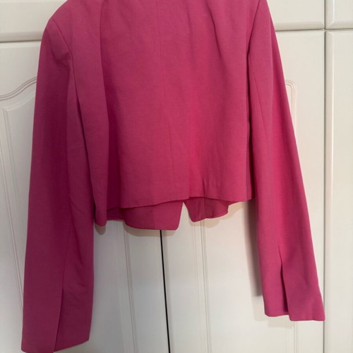 Zara crop jacket like new, pink, size XS