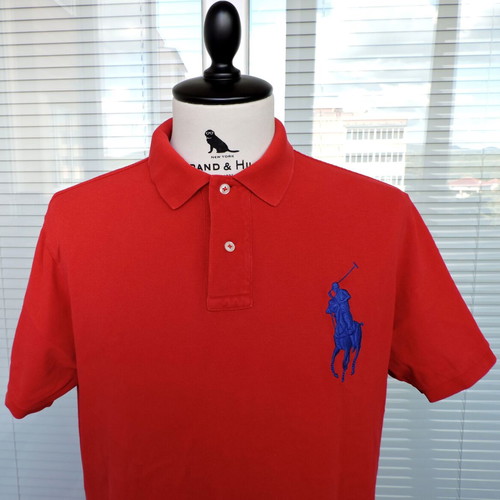 Polo Ralph Lauren Big Pony Red Polo Shirt used, Custom Fit, Men's L