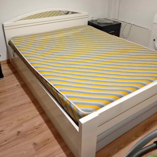 Bedroom set used with double bed, mattress and nightstands