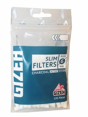 Gizeh Slim 6mm filters with active charcoal 120 pieces
