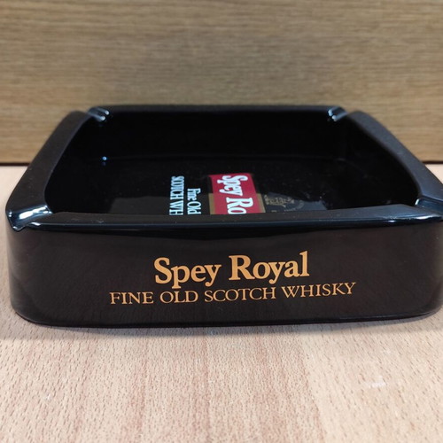 Spey Royal scotch whisky ceramic ashtray used, vintage promotional