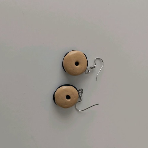 Donut earrings new, small size polymer clay