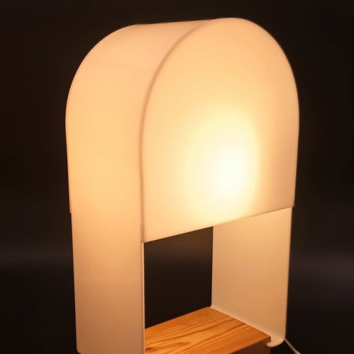 Table lamp model SANTORINI new, plexiglass and wood