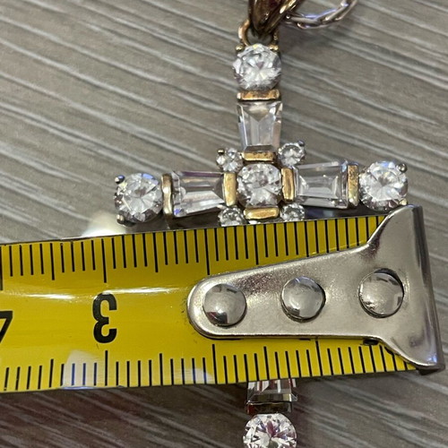 Stavros necklace used silver 925 with gold-plated cross, 60 cm chain