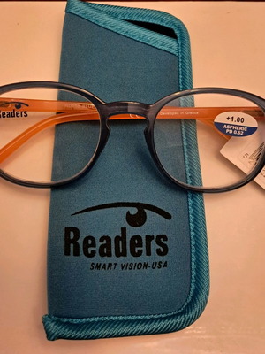 Readers presbyopia glasses blue-orange +1.00 new