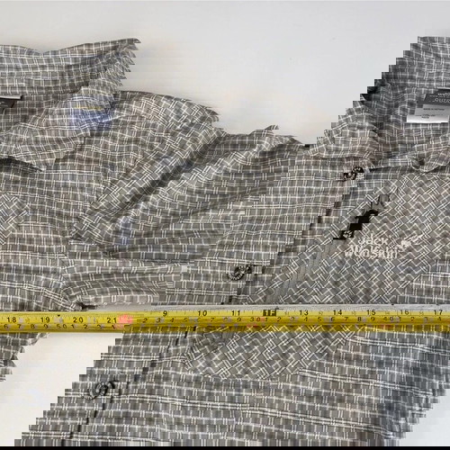 Jack Wolfskin Γυναικείο Υπαίθριο Πουκάμισο με Κουμπιά Πράσινα Καρό Μακρύ Μανίκι Μέγεθος Μ