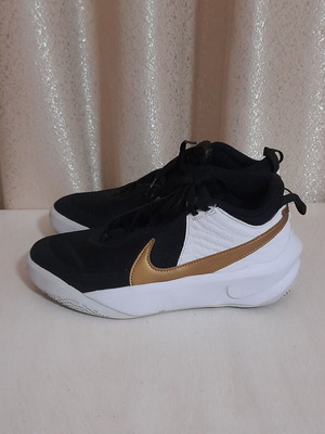 Nike Team Hustle D 10 (GS) basketball shoes new, black metallic gold white